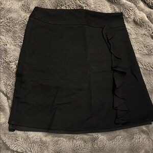 White House Black Market Black Ruffle Mini Skirt, Sz 6